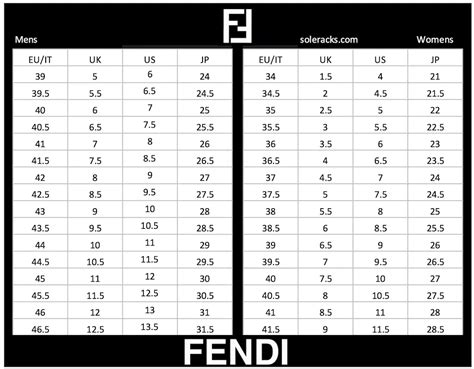 fendi men's size chart